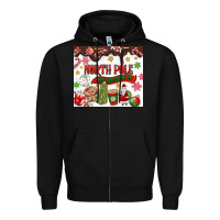 Black North Pole Hot Chocolate christmas Zipper Hoodie - MaliasSmallBusiness