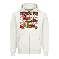 Oatmeal Heather North Pole Hot Chocolate christmas Zipper Hoodie - MaliasSmallBusiness