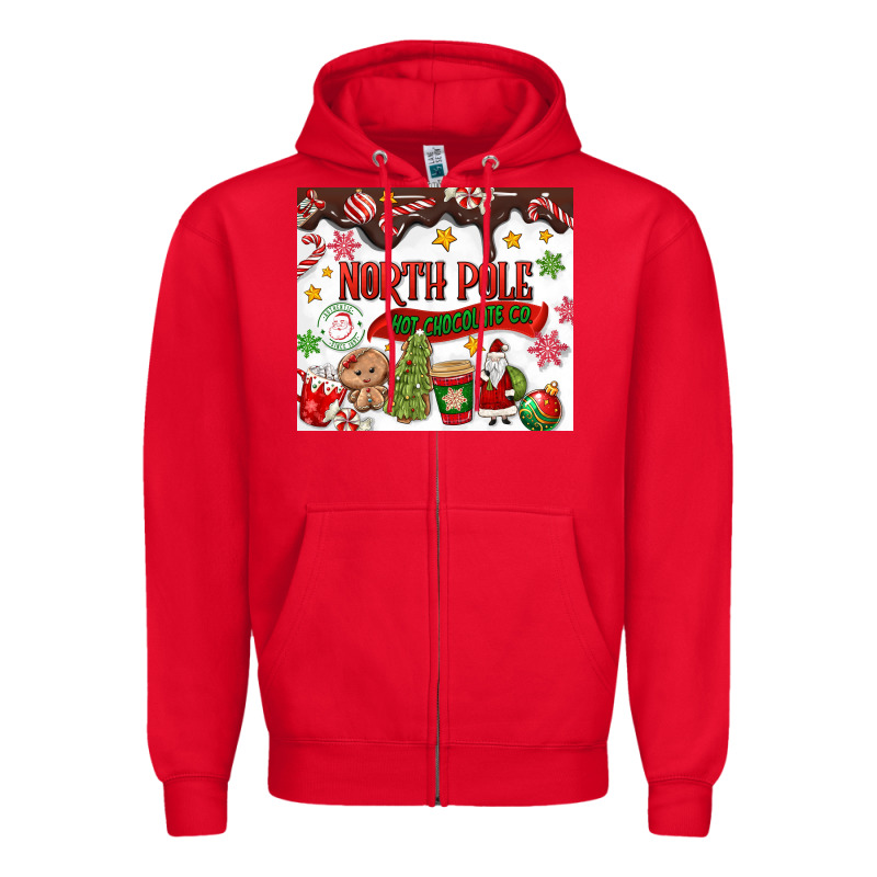 North Pole Hot Chocolate Christmas Zipper Hoodie by MaliasSmallBusiness | Teevron