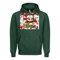 Sports Green North Pole Hot Chocolate christmas Zipper Hoodie - MaliasSmallBusiness