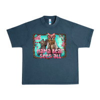 Midnight Navy mama bear sees all Urban Heavy Tee - Artiststas