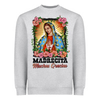 Heather Grey madrecita muchas gracias lady of Guadalupe Heavyweight Sweatshirt - BarkalooDesign