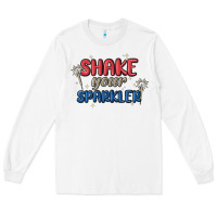 White 4th of july america shake your sparkler Long Sleeve Tee - MaliasSmallBusiness