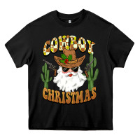 Black cowboy christmas santa Heavy Core Tee - BarkalooDesign