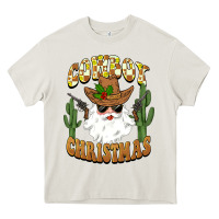 Cream cowboy christmas santa Heavy Core Tee - BarkalooDesign