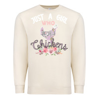 Sandshell Just a girl who loves chickens Premium Sweatshirt - Bettercallsaul