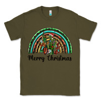 Army Green merry christmas cactus rainbow Classic Tee - BarkalooDesign