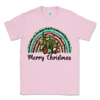Bubblegum Pink merry christmas cactus rainbow Classic Tee - BarkalooDesign