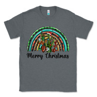 Charcoal Heather merry christmas cactus rainbow Classic Tee - BarkalooDesign