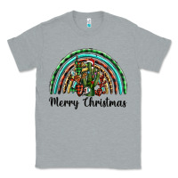 Heather Grey merry christmas cactus rainbow Classic Tee - BarkalooDesign