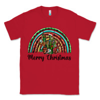 Red merry christmas cactus rainbow Classic Tee - BarkalooDesign