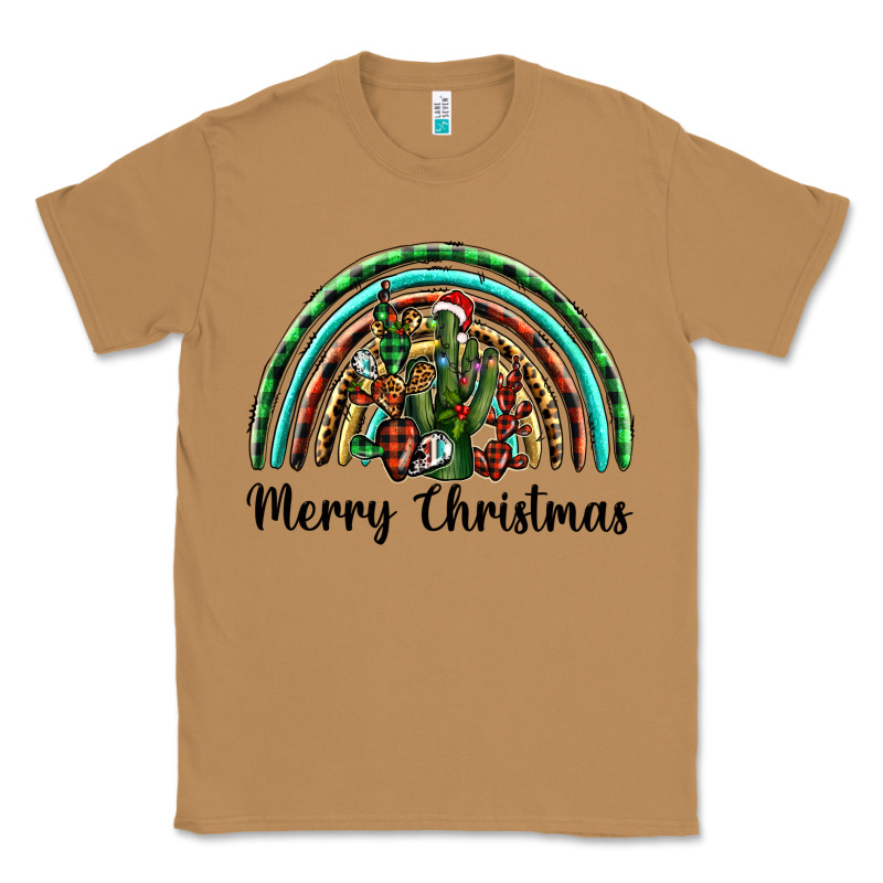 Merry Christmas Cactus Rainbow Classic Tee by BarkalooDesign | Teevron