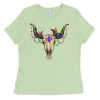 Matcha mardi gras bullskull Ladies Tee - RanaPortraitStore