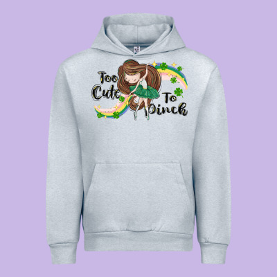 St. Patrick' Too Cute To Pinch Urban Hoodie Designed By Cowgirlartshop