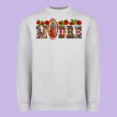 Madre Lady Of Guadelupe Heavyweight Sweatshirt Designed By Barkaloodesign