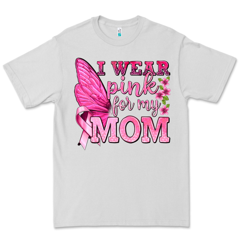 I Wear Pink For My Mom With Butterfly Premium Tee by texasbilliewilder | Teevron