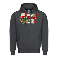 Smoke Christmas Wine Glasses Zipper Hoodie - MaliasSmallBusiness