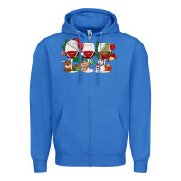 True Royal Christmas Wine Glasses Zipper Hoodie - MaliasSmallBusiness