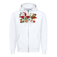White Christmas Wine Glasses Zipper Hoodie - MaliasSmallBusiness