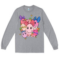 Heather Grey soft pink easter Long Sleeve Tee - MaliasSmallBusiness