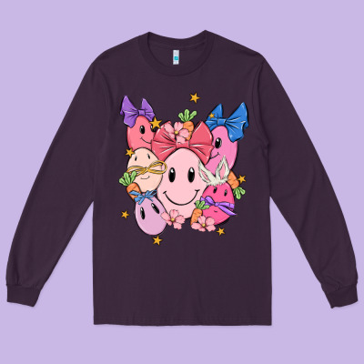 Soft Pink Easter Long Sleeve Tee Designed By Maliassmallbusiness