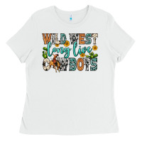 White wild west long live cowboys Ladies Tee - Zillion Design Studio