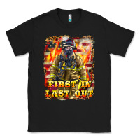 Black First In last Out Firefighter Classic Tee - LillyAllenDesigns