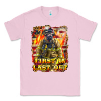 Bubblegum Pink First In last Out Firefighter Classic Tee - LillyAllenDesigns