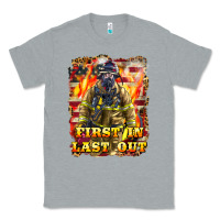 Heather Grey First In last Out Firefighter Classic Tee - LillyAllenDesigns
