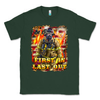Sports Green First In last Out Firefighter Classic Tee - LillyAllenDesigns