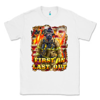 White First In last Out Firefighter Classic Tee - LillyAllenDesigns