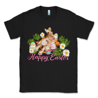 Black easter bunny with carrots and daisy Classic Tee - AdoDesignShop