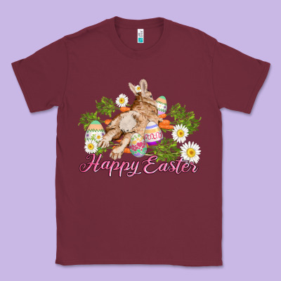 Easter Bunny With Carrots And Daisy Classic Tee Designed By Adodesignshop