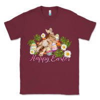 Burgundy easter bunny with carrots and daisy Classic Tee - AdoDesignShop