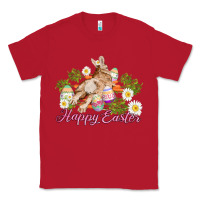 Red easter bunny with carrots and daisy Classic Tee - AdoDesignShop