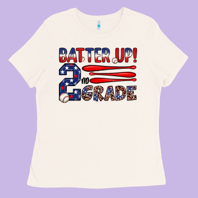 Batter Up 2nd Grade Ladies Tee Designed By Jahusdesignshop