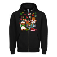Black oh snap christmas Zipper Hoodie - MaliasSmallBusiness