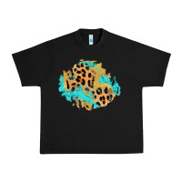 Black glitter leopard turquoise patch Urban Heavy Tee - AdoDesignShop
