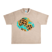French Oak glitter leopard turquoise patch Urban Heavy Tee - AdoDesignShop