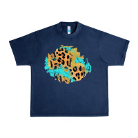 Navy glitter leopard turquoise patch Urban Heavy Tee - AdoDesignShop