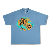 Pebble Blue glitter leopard turquoise patch Urban Heavy Tee - AdoDesignShop