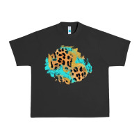 Pigment Black glitter leopard turquoise patch Urban Heavy Tee - AdoDesignShop