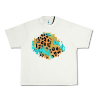 Glitter Leopard Turquoise Patch Urban Heavy Tee | Teevron