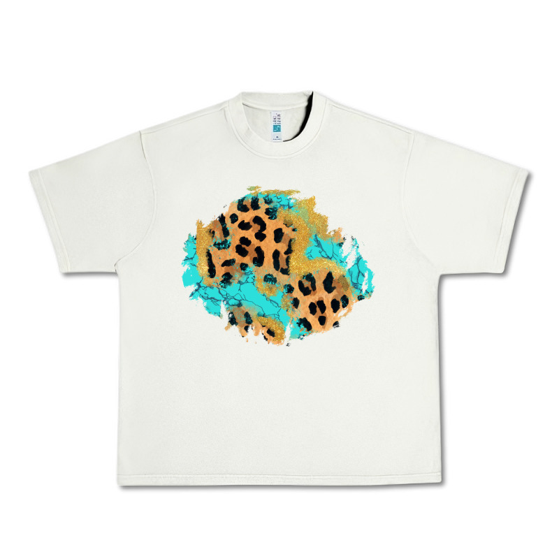 Glitter Leopard Turquoise Patch Urban Heavy Tee by AdoDesignShop | Teevron