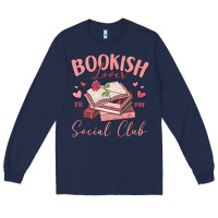 Navy bookish lover social club Long Sleeve Tee - MaliasSmallBusiness