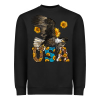 Black Western Usa Eagle Heavyweight Sweatshirt - LillyAllenDesigns