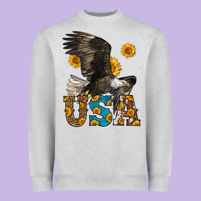 Western Usa Eagle Heavyweight Sweatshirt Designed By Lillyallendesigns