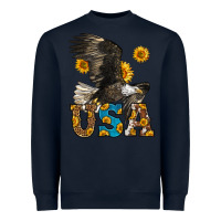Navy Western Usa Eagle Heavyweight Sweatshirt - LillyAllenDesigns