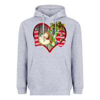 Heather Grey Love Christmas Santa Heavyweight Hoodie - Bettercallsaul