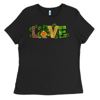 Black st patricks day gnomes shamrock horseshoes love Ladies Tee - RanaPortraitStore